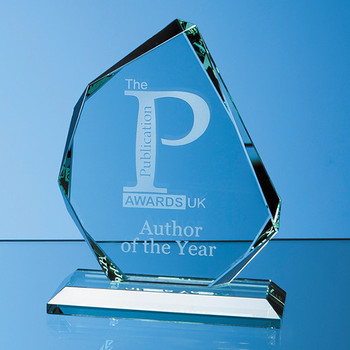 Jade Glass Facetted Ice Peak Award (15cm x 15mm)