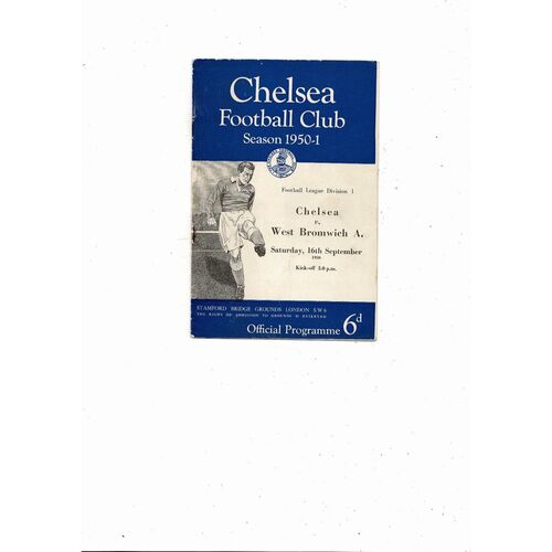 1950/51 Chelsea v West Bromwich Albion Football Programme