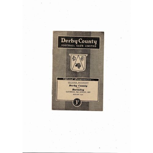 1957/58 Derby County v Barnsley Football Programme
