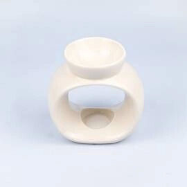 Small Oval Ceramic Wax Melter – Cream Ceramic Wax Burner