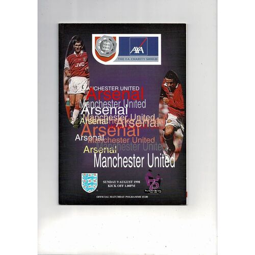 1998 Arsenal v Manchester United Charity Shield Football Programme