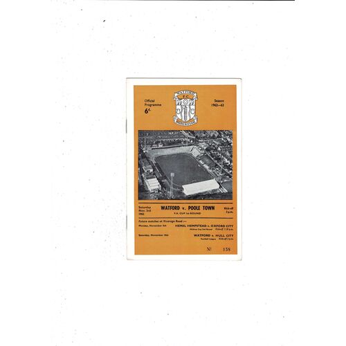 Watford v Poole Town FA Cup Football Programme 1962/63