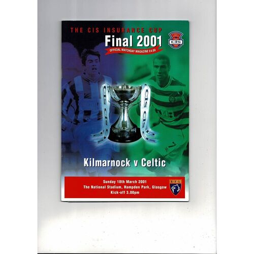 2001 Kilmarnock v Celtic Scottish League Cup Final Football Programme