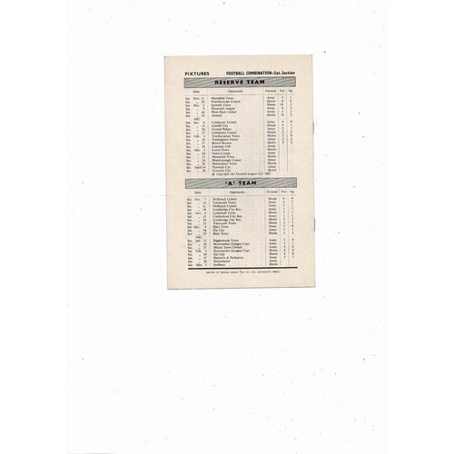 Tottenham Hotspur v Dukla Prague European Cup Football Programme 1961/62