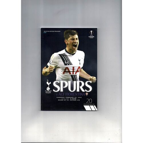 Tottenham Hotspur v ACF Florentina Europa League Football Programme 2015/16
