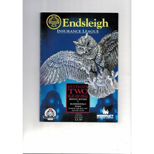 1995 Bristol Rovers v Huddersfield Town Play Off Final Div 2 Football Programme + Press cutting