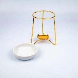 Ceramic Wax Burner with Gold Stand – Modern Wax Melter