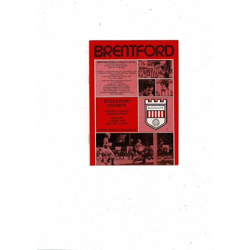 1977/78 Brentford v Stockport County Football Programme