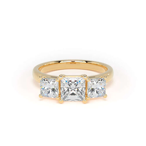 Graduated princess cut diamond trilogy