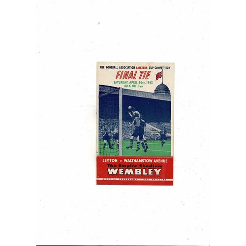 1952 Leyton v Walthamstow Avenue Amateur Cup Final Football Programme
