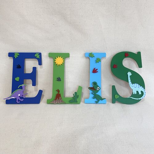 Personalised Dinosaur Name Letters – Kids Bedroom & Nursery Wall Decor