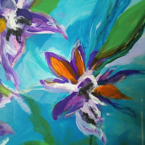 Exotic dark firey flowers