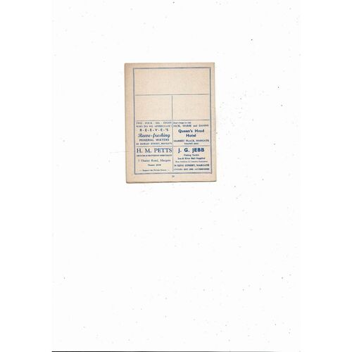 1961/62 Margate v Hastings United Southern League Football Programme