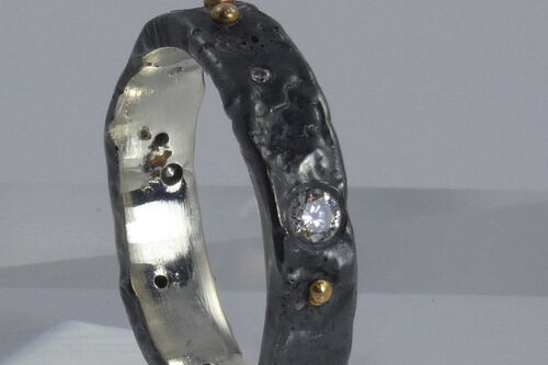 Night Sky Reticulated and Granulated Ring