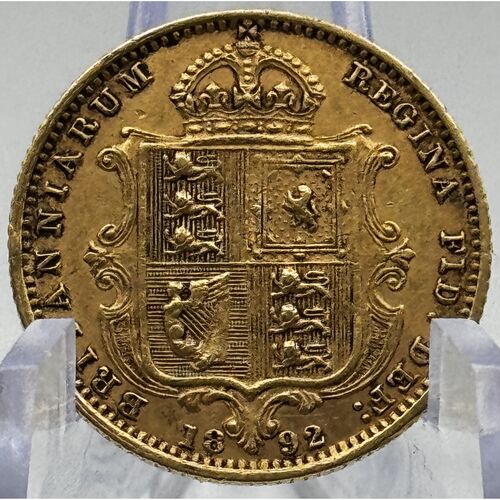 1892 Queen Victoria gold half sovereign
