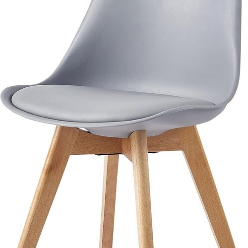 mcc direct Set of 4 Dining Chairs Wooden Legs Soft Cushion Pad Stylish DELUXE Retro Lounge Dining Office EVA