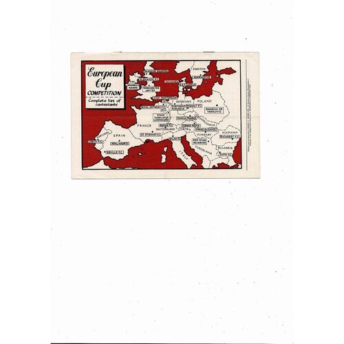 Manchester United v Shamrock Rovers European Cup Football Programme 1957/58