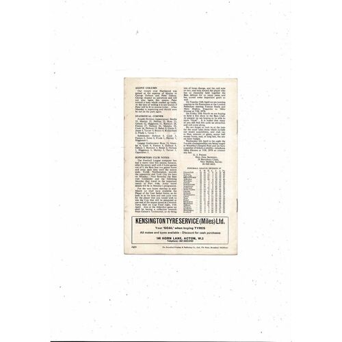 1969/70 Brentford v Northampton Town Football Programme