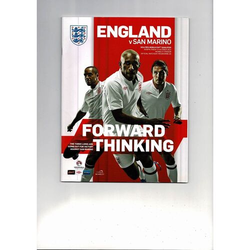 2012 England v San Marino Football Programme