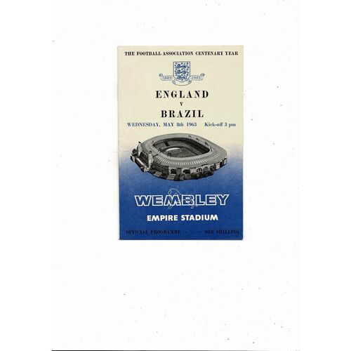 1963 England v Brazil Football Programme
