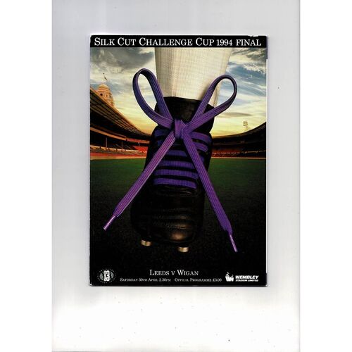 1994 Leeds v Wigan (30/04/1994) Rugby League Challenge Cup Final Programme Autographed