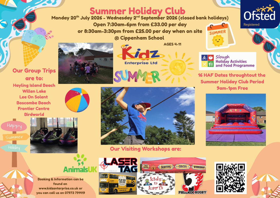 HAF Programme | Kidz Enterprise LTD | Out of School Childcare Slough | Holiday Clubs Childcare Slough | Cippenham School Childcare