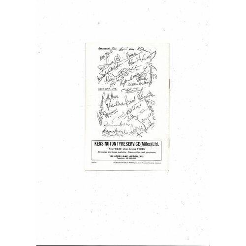 Brentford v West Ham United Peter Gelson Testimonial Football Programme 1970/71