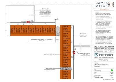 System Drawings | jamesandtaylor limited | Terracotta Tile Facade | Facing Brick System | Facade Metal