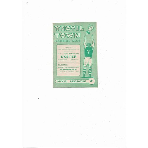 1956/57 Yeovil Town v Exeter City Southern League Football Programme