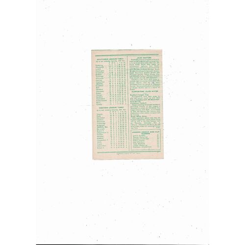 1956/57 Yeovil Town v Bideford Western League Football Programme