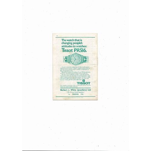 Yeovil Town v Arsenal FA Cup Football Programme 1970/71