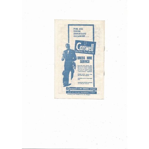 1963/64 Rangers v Kilmarnock Football Programme