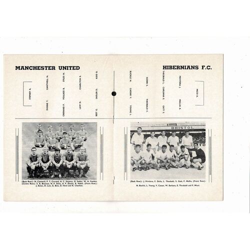 Hibernians Malta v Manchester United European Cup Football Programme 1967/68