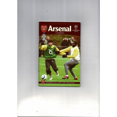 Arsenal v Juventus Champions League Football Programme 2005/06