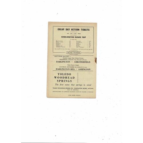 1955/56 Darlington v Accrington Stanley Football Programme