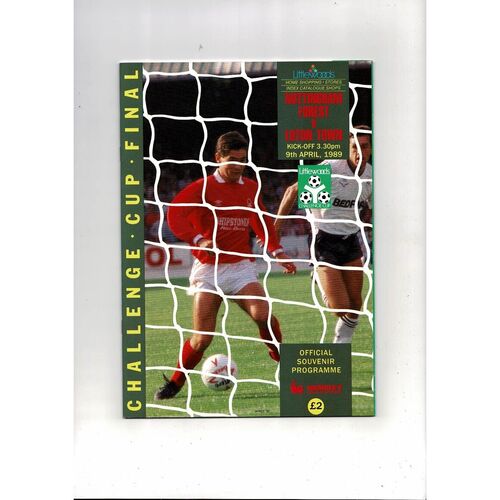 1989 Nottingham Forest v Luton Town League Cup Final Football Programme