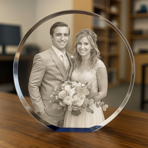 The Super Large 3D Ocean Blue Colour Crystal Circle