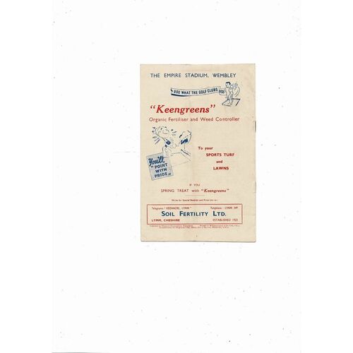 1946 England v Belgium Football Programme