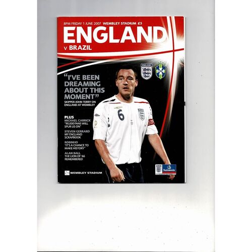 2007 England v Brazil Football Programme