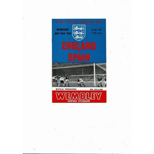 1967 England v Spain Football Programme