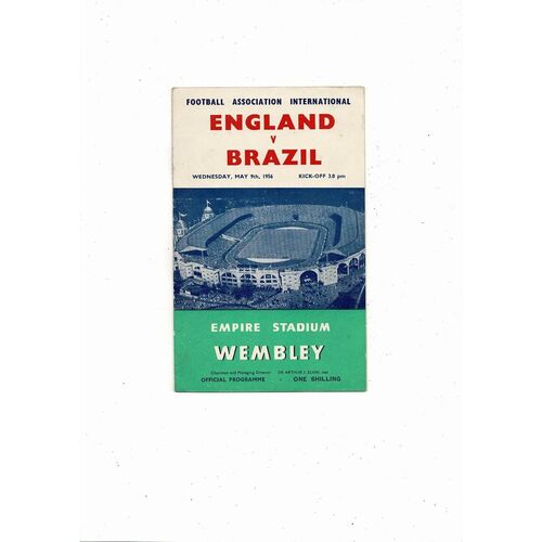 1956 England v Brazil Football Programme