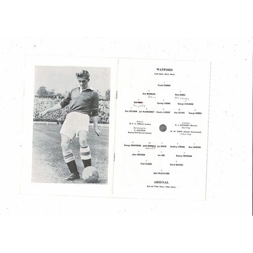 Watford v Arsenal George Catleugh Testimonial 1963/64