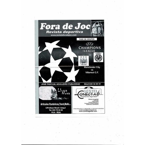 Villareal CF v Manchester City Champions League Football Programme, free Magazine and Supplement 2011/12