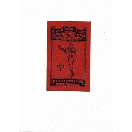1938/39 Arsenal v Charlton Athletic Football Programme
