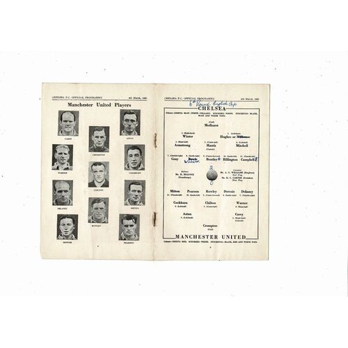 1949/50 Chelsea v Manchester United FA Cup Football Programme