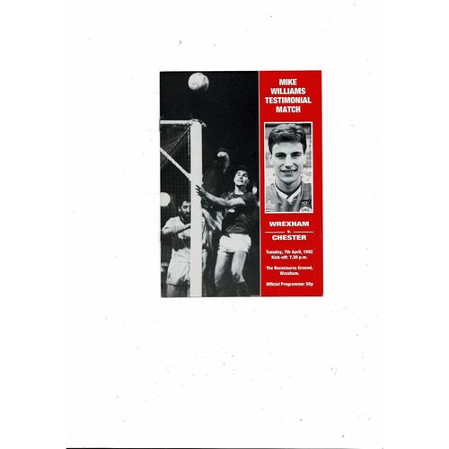 Wrexham v Chester Mike Williams Testimonial Football Programme 1991/92