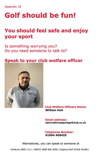 Club Welfare Officer