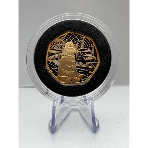 2018 Gold Paddington Bear Proof 50p Coin