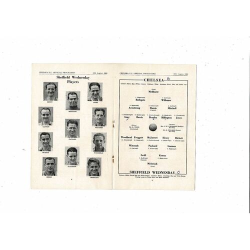 1950/51 Chelsea v Sheffield Wednesday Football Programme