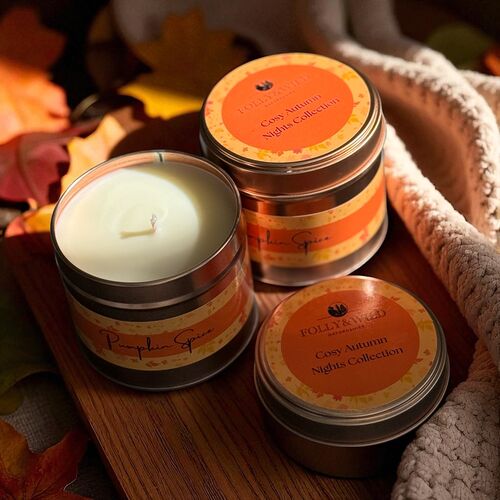 Cosy Autumn Nights Tinned Candle – Autumn Scented Candle
